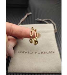 Naušnice, prstenje David Yurman Stax od 18 Karatnog Žutog zlata s dijamantima 23,8 mm