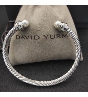 Ženski Klasični narukvica-prirubnica David Yurman od srebra s Biserima i Dijamantima 5 mm