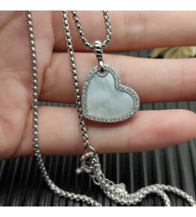 David Юрман Ženski Amulet u obliku Srca Elements od srebra sa sedef i dijamantima 18,7 mm