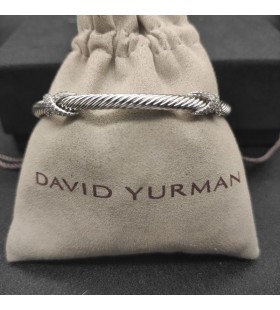 David Yurman Ženska Narukvica-Prirubnica Petite Helena Classic Cable Station od Srebra s Dijamantima 4 mm