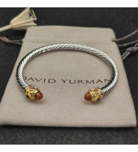 Ženska Narukvica-prirubnica David Yurman Renaissance Cablespira od Srebra sa Žutim Zlatom 18 Karat i цитрином 5 mm