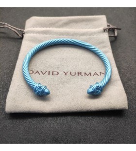 David Юрман Ženski Renesansni Klasični Kabel Narukvica-Prirubnica Svijetlo plave Boje od Aluminija od 5 mm