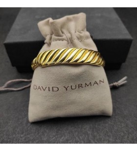 Ženski Skulpturalni Narukvica-prirubnica David Yurman od Žutog Zlata 18k 12,9 mm