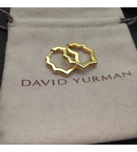 Naušnice, prstenje David Yurman Zig Zag Stax ™ od 18 Karatnog Žutog zlata s dijamantima 22,8 mm