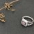 Prsten David Yurman Petite Albion od srebra s ametist i dijamantima 7 mm