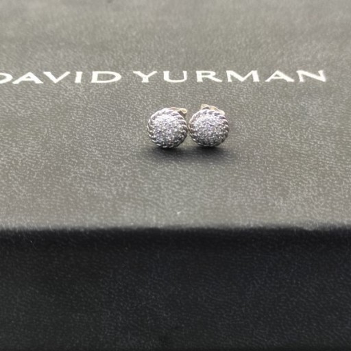David Yurman 8.6 mm Rund Diamant Örhängen