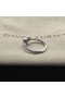 David Yurman Kabel Samlarobjekt Hjärtat Stack Ring Sterling Silver med Bana Diamanter 6,2 mm