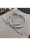 David Yurman Skulpterade Kabel-Hoop Örhängen Sterling Silver 40mm