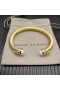 David Yurman Kvinnors Klassisk Kabel-Manschett Armband 18K Gult Guld med Pärlor Och Diamanter 7mm