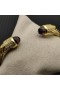 David Yurman Kvinnors Klassisk Kabel-Manschett Armband 18K Gult Guld med Lila Diamanter 7mm