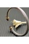 David Yurman Kvinnors Klassisk Kabel-Cuff Bracelet Sterling Silver med 18K Gult Guld Och Röda Diamanter 5mm