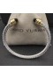 David Yurman Kvinnors Klassisk Kabel-Cuff Bracelet Sterling Silver med 18K Gult Guld och Svart Onyx 5mm