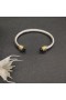 David Yurman Kvinnors Klassisk Kabel-Cuff Bracelet Sterling Silver med 18K Gult Guld och Svart Onyx 5mm