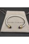 David Yurman Kvinnors Klassisk Kabel-Cuff Bracelet Sterling Silver med 18K Gult Guld och Svart Onyx 5mm
