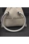 David Yurman Kvinnors Klassisk Kabel-Cuff Bracelet Sterling Silver med Lila Diamanter 5mm