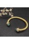 David Yurman Kvinnors Klassisk Cablespira Manschett Armband 18K Gult Guld med Blå Diamanter 7mm