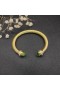 David Yurman Kvinnors Klassisk Cablespira Manschett Armband 18K Gult Guld med Ljus Gröna Diamanter 7mm