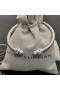 David Yurman Kvinnors Renässans Cablespira Manschett Armband Sterling Silver med Diamanter, 4mm