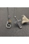 David Yurman Män Chevron Kors Hänge i Sterling Silver med Svarta Diamanter till 41,5 mm