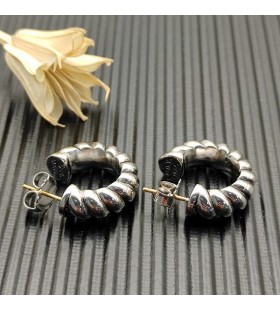 David Yurman 20.5x20mm Silver Twist Tråd Örhängen