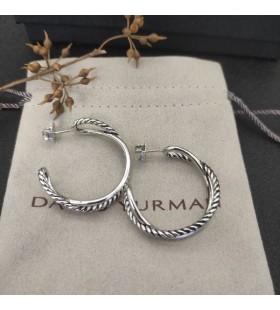 David Yurman Crossover Hoop Örhängen Sterling Silver, 25mm