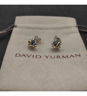 David Yurman Crossover Örhängen Sterling Silver med 18K Gult Guld 11mm