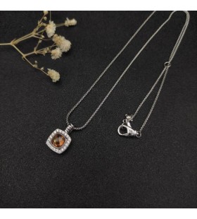 David Yurman Kvinnors Albion Hänge Sterling Silver med Champagne Citrine och Diamanter 11mm