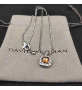 David Yurman Kvinnors Albion Hänge Sterling Silver med Champagne Citrine och Diamanter 11mm