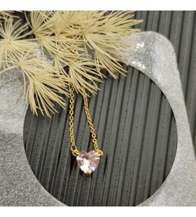 David Yurman Kvinnors Chatelaine Hjärta Hänge Halsband i 18K Gult Guld med Morganite 8mm