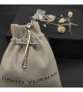David Yurman Kvinnors Crossover Hänge till Halsband Sterling Silver med 18K Gult Guld 45mm