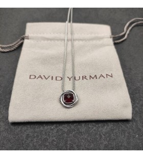David Yurman Kvinnors Infinity Hänge Halsband Sterling silver med Granat 7mm