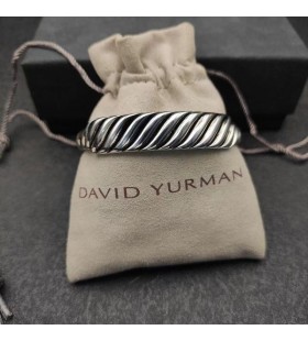 David Yurman Kvinnors Skulpterade Kabel-Cuff Bracelet Sterling Silver, 12,9 mm