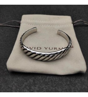 David Yurman Kvinnors Skulpterade Kabel-Cuff Bracelet Sterling Silver, 12,9 mm