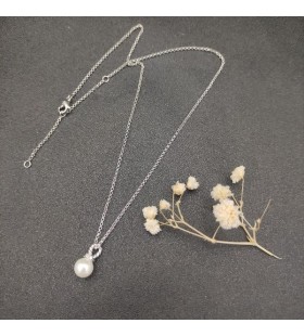 David Yurman Kvinnors Solari Hänge Halsband Sterling Silver med Pärlor och Diamanter 8mm