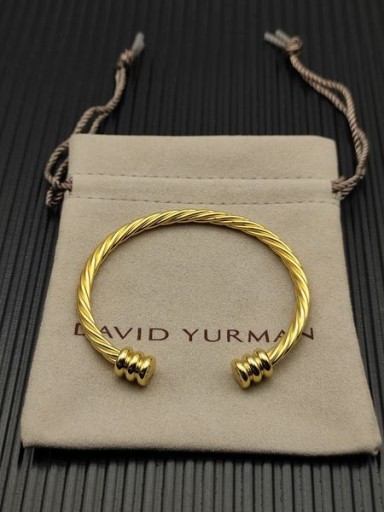David Yurman Kadın Kablo Manşet Bileklik 18K Sarı Altın 4mm