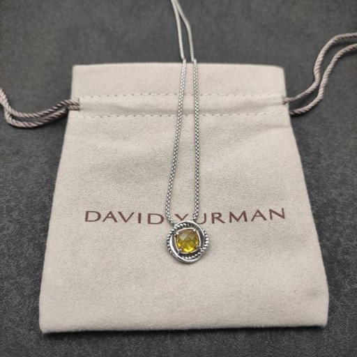 David Yurman kadın Sonsuzluk Kolye Kolye gümüş Sitrin ile 7mm