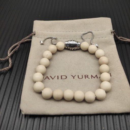 David Yurman erkek Manevi Boncuk Bilezik Gümüş nehir taşı 8mm