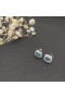 David Yurman Albion Saplama Küpe Gümüş Mavi Topaz ve Elmas 7mm