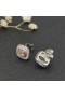 David Yurman Albion Saplama Küpe Gümüş Şampanya Kristal ve Elmas 7mm