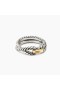 David Yurman Kablo çekme bandı Yüzük Gümüş 18K Sarı Altın 7mm