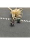 David Yurman Yastık Saplama Küpe Pavé Zümrütlü 18 AYAR Beyaz Altın 8mm