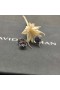 David Yurman Yastık Saplama Küpe 18 AYAR Beyaz Altın Pavé Safir 8mm