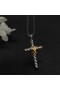 David Yurman Çift X Renkli Sarı Altın Haç Kolye