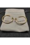 David Yurman Pavé Pırlantalı 18 Ayar Sarı Altın Halka Küpeler 19mm
