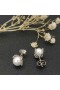 David Yurman İnci Saplama Küpe İnci ve Pırlantalı Gümüş 14mm