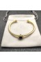 David Yurman Kadın Kablo Manşet Bilezik 18K Sarı Altın Siyah Pırlantalı 4mm