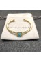 David Yurman Kadın Kablo Manşet Bileklik 18 AYAR Sarı Altın Mavi Pırlantalı 4mm
