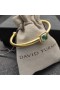 David Yurman Kadın Kablo Manşet Bileklik 18 AYAR Sarı Altın Mavi Pırlantalı 4mm