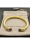 David Yurman kadın Klasik Kablo Manşet Bilezik 18K Sarı Altın Mor Elmas 7mm