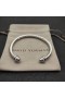 David Yurman Kadın Klasik Kablo Manşet Bilezik Pırlantalı Gümüş 5mm